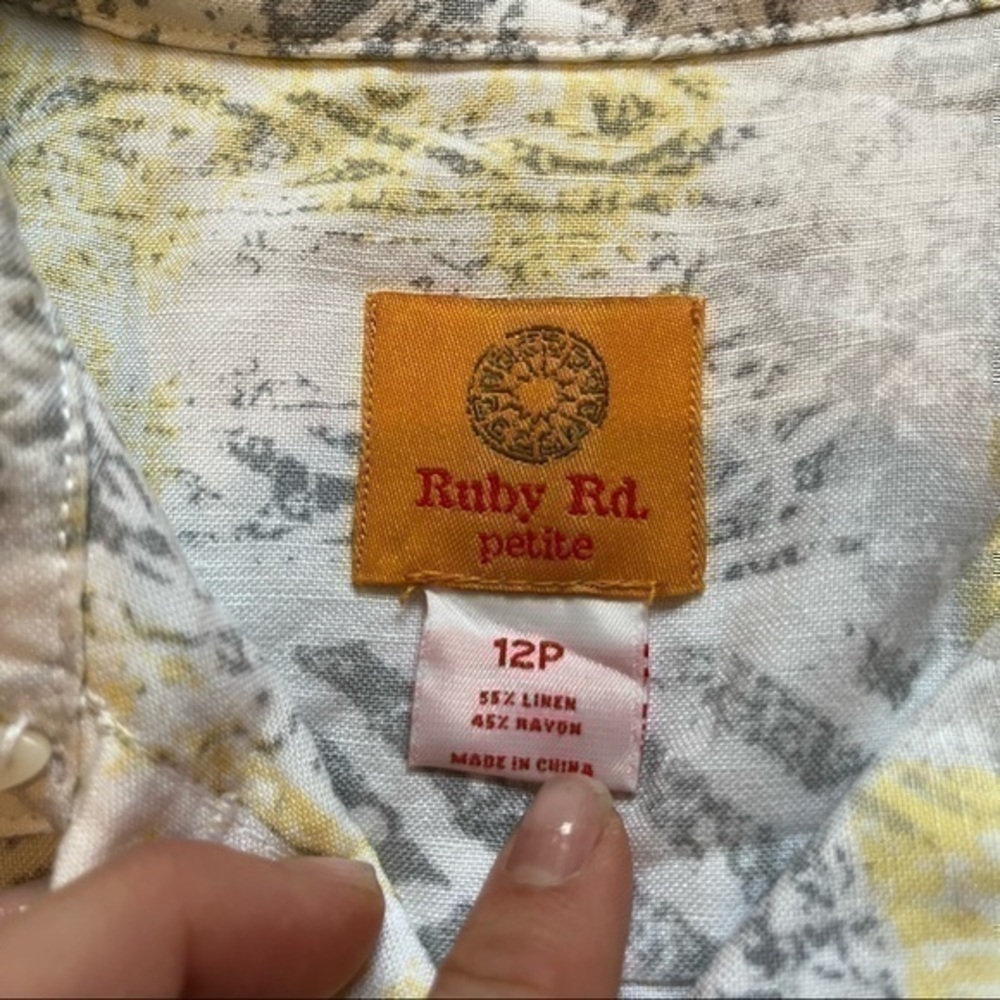 Ruby Rd. Linen beaded dress coat - Picture 5 of 10